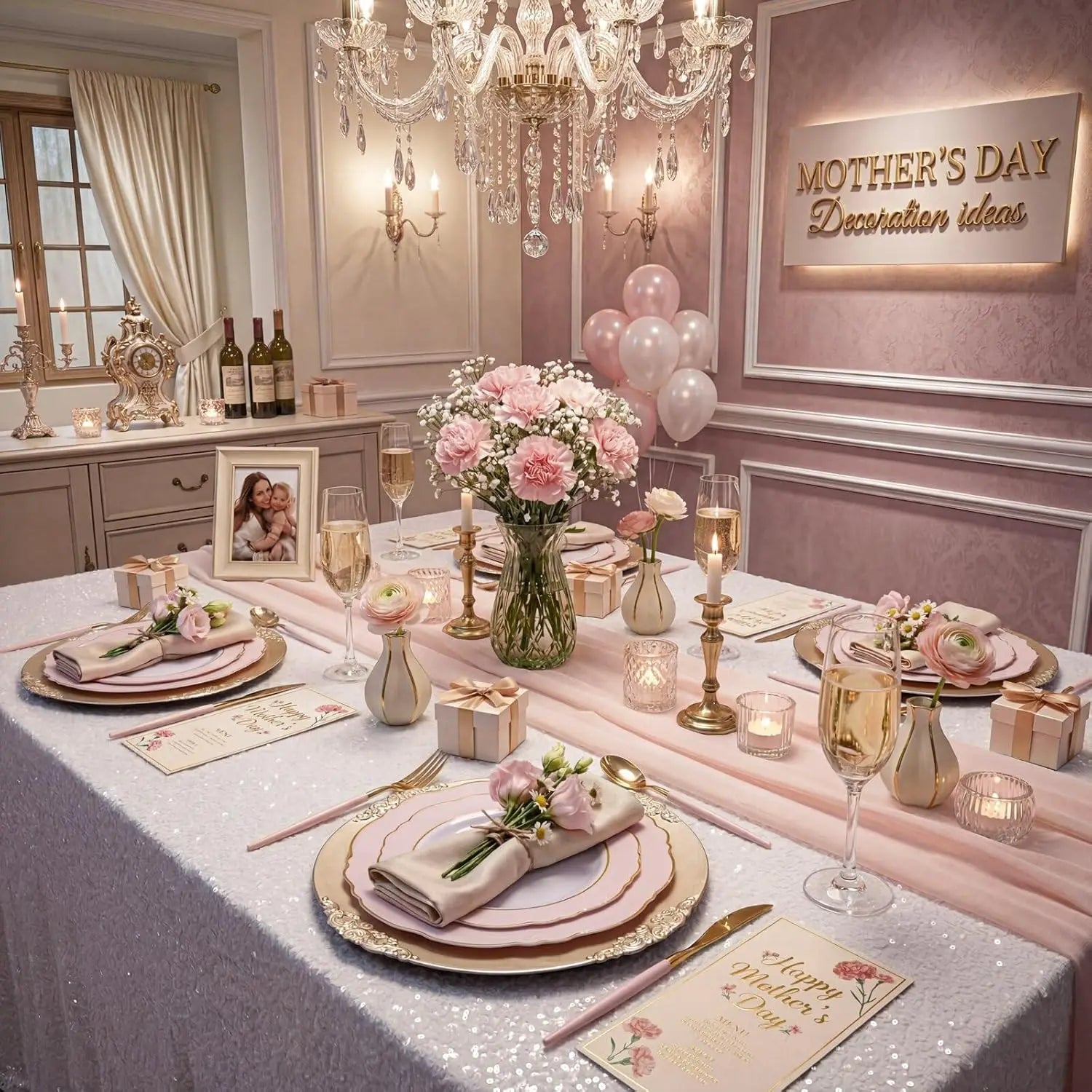 60pcs Pink Plastic Plates 10.25inch Baroque Gold Disposable Dinner Plates for Baby Shower Birthday Wedding Party Supplies