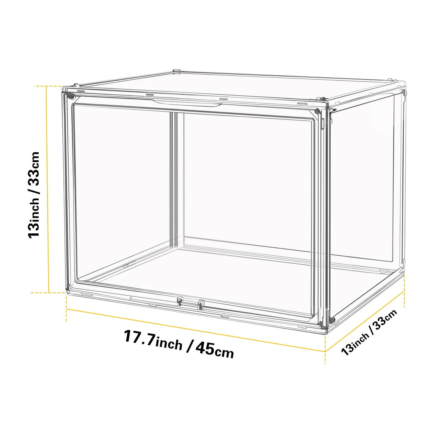 Clear Display Box Organizer Stackable with Magnetic Door Large Capacity Storage Box Purse  Showcase For Makeup Book Collectibles