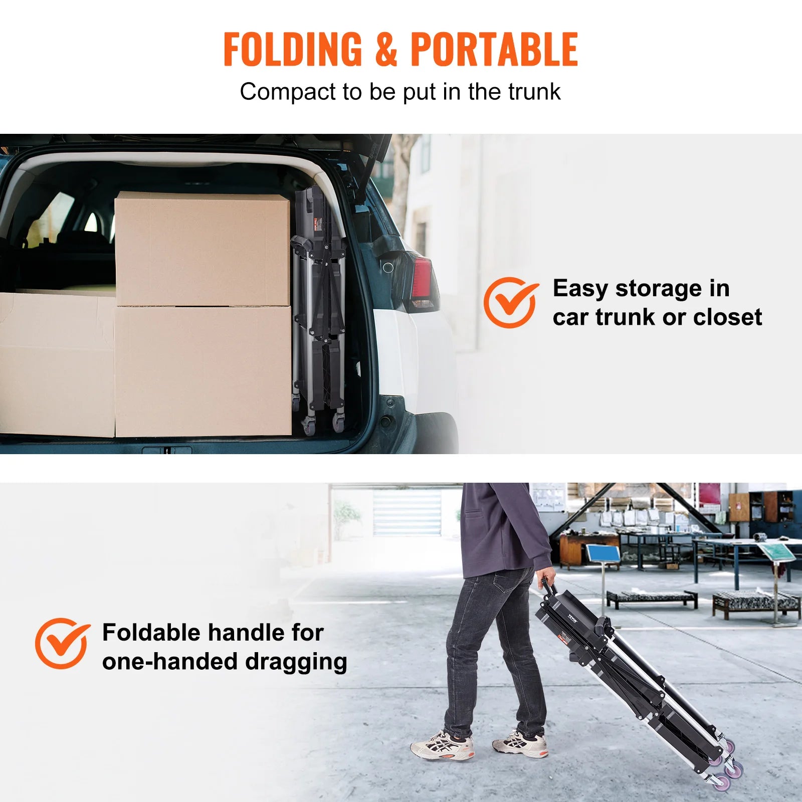 SucceBuy 3 Tier Folding Rolling Utility Cart Storage Shelf Movable Gap Rack Serving Cart Slide Organizer for Kitchen Bathroom