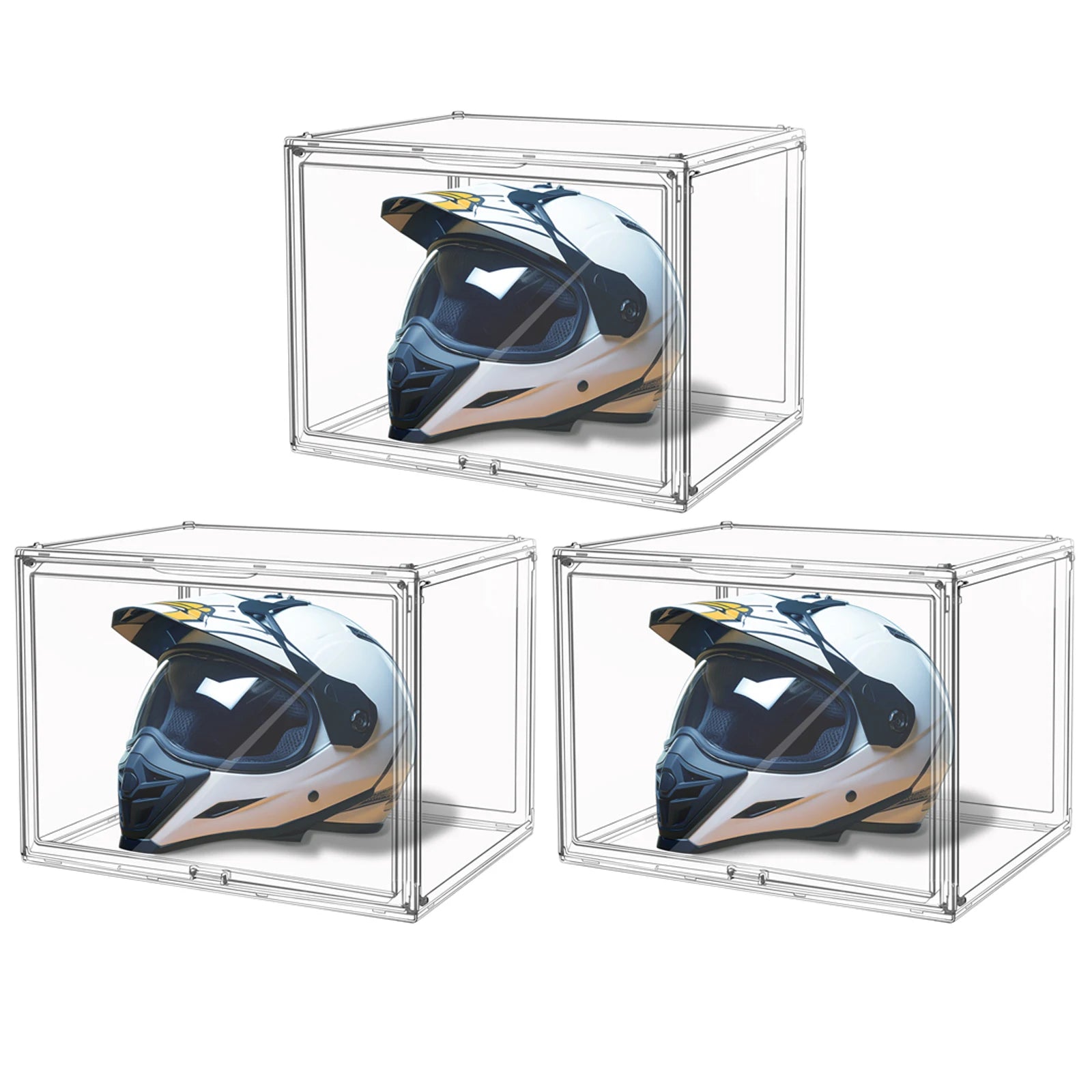 Clear Display Box Organizer Stackable with Magnetic Door Large Capacity Storage Box Purse  Showcase For Makeup Book Collectibles