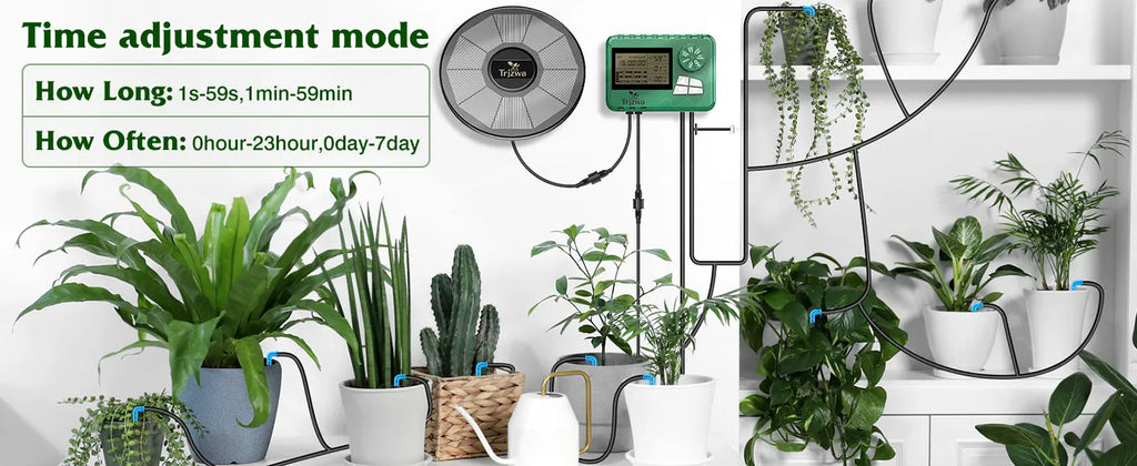 Solar Irrigation Equipment Greenhouse Irrigation Drip Irrigation Kit with 15M Hose for Potted Plants with Automatic Timer