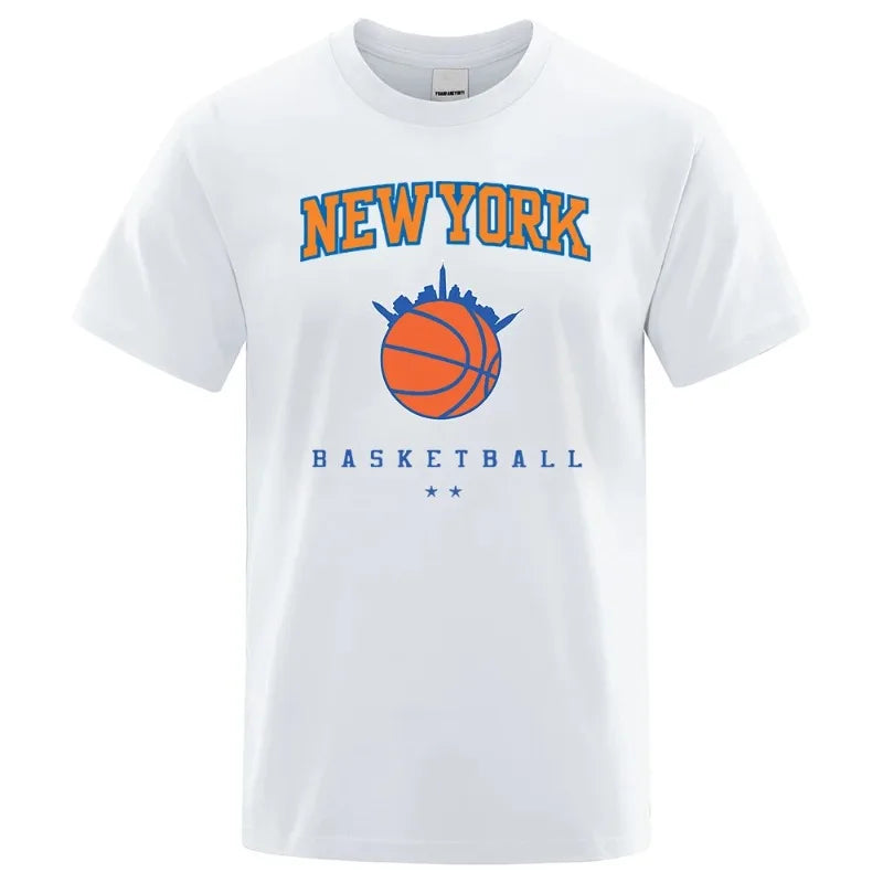 High Quality Basketball Personality Street Male Clothes Oversize T-Shirts Summer Fashion Breathable Hip Hop Cotton 100% Tops