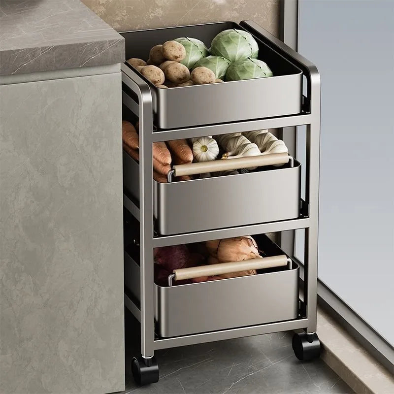 Kitchen Vegetable Storage Holders Space Saving Organizer Shelf Large Furniture Organization Stand Household Fruit Storage Rack