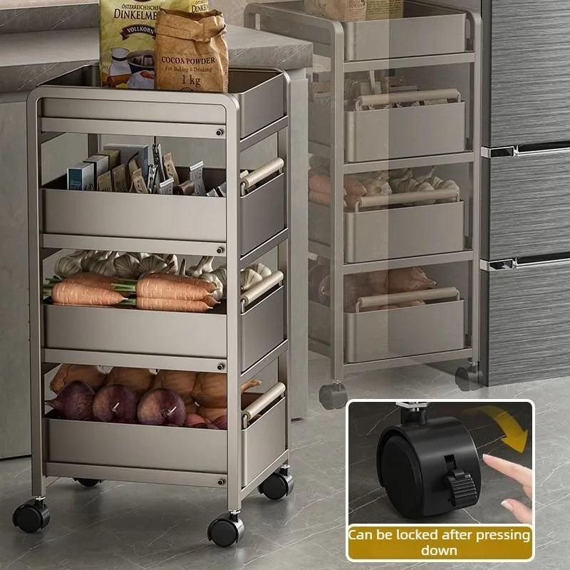 Kitchen Vegetable Storage Holders Space Saving Organizer Shelf Large Furniture Organization Stand Household Fruit Storage Rack