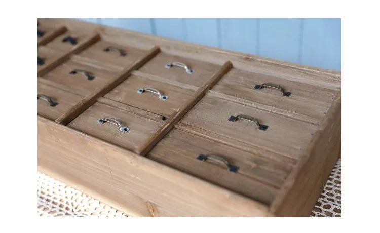 American Country Style Old log Drawer Storage Cabinet Retro Rack Classification Desktop Storage
