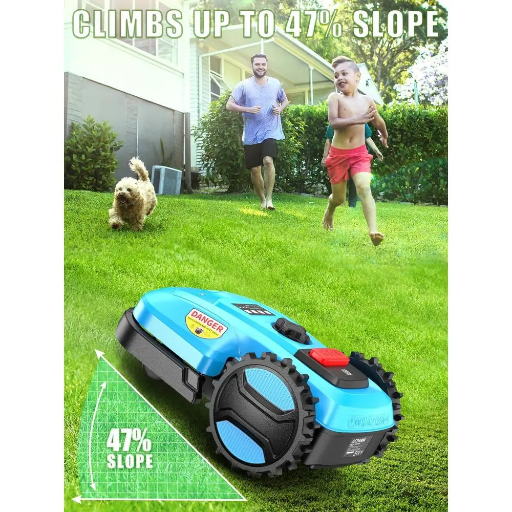 Smart 20V 4.0Ah Robotic Lawn Mower, 1/4 Acre, App & Bluetooth Controlled, Self-Charging for Small to Medium Yards