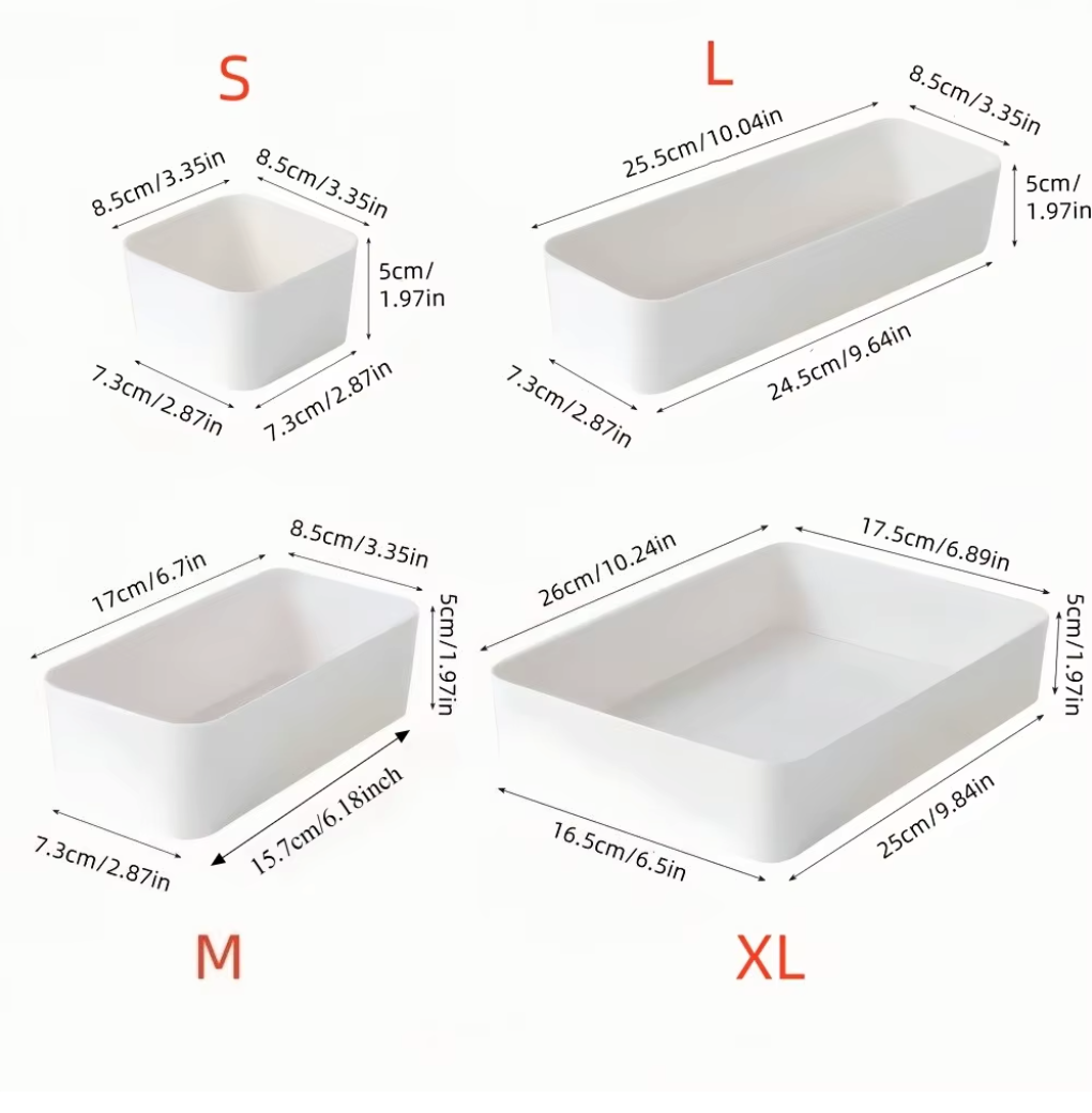 Stackable Drawer Organizer Tray Set