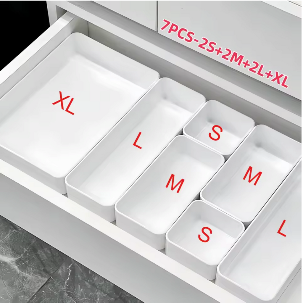 Stackable Drawer Organizer Tray Set