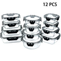 12pcs Glass Lunch Box Food Storage Containers Meal Prep Airtight Bento Boxes for Microwave Oven Freezer and Dishwasher BPA Free