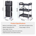 SucceBuy 3 Tier Folding Rolling Utility Cart Storage Shelf Movable Gap Rack Serving Cart Slide Organizer for Kitchen Bathroom